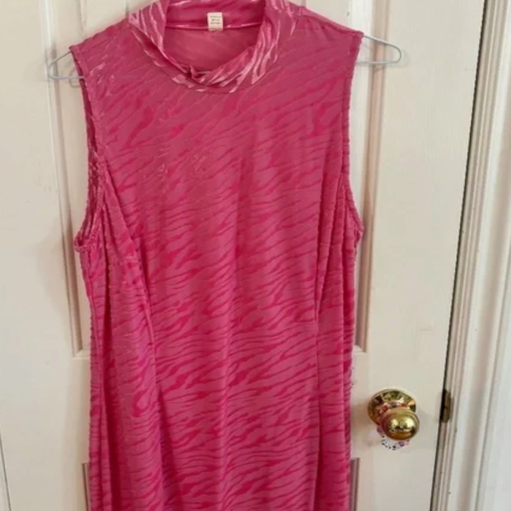 Fashion Brand Company - pink zebra pattern see-through  dress